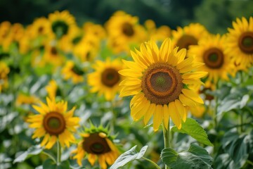 Fototapeta premium sunflower field in summer