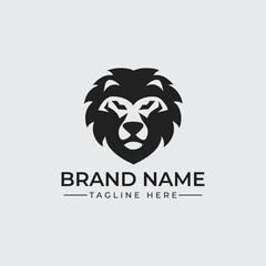 Minimalist Lion Head Logo for Business Identity

