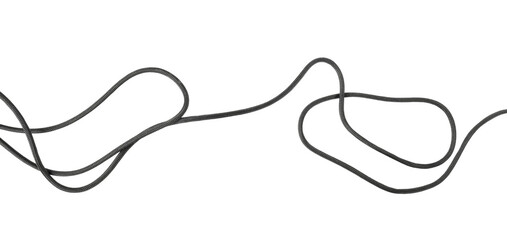 black curvy string isolated on white or transparent png