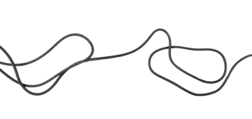 black curvy string isolated on white or transparent png