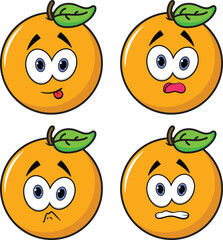 Sweet Orange Cartoon Vector - Cute Citrus Fruit Character with Kawaii Style