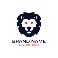 Lion Head Logo Design Modern Mascot Emblem Vector Template
