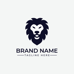 Lion Head Logo Design Modern Mascot Emblem Vector Template
