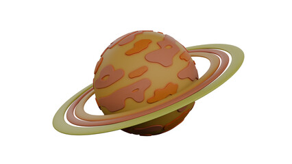 Stylized cartoon Mars isolated on white