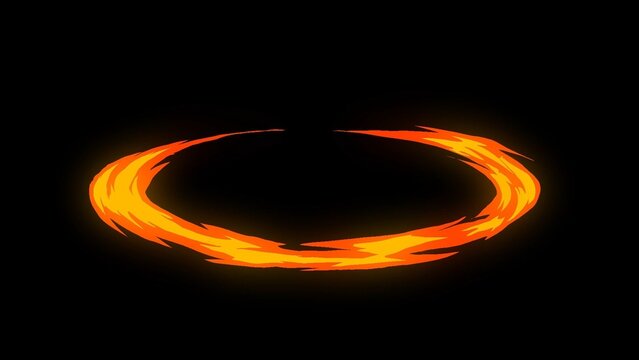 Animated Cartoon Fire Circle Overlay