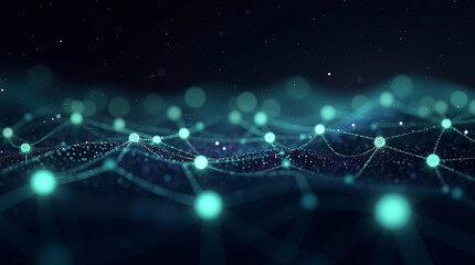 Fototapeta premium Glowing blue fiber optic design with digital light effects and space energy theme