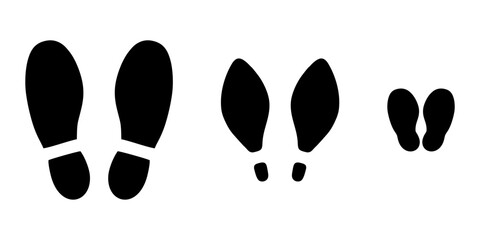 Black Footprints of Father, Mother, Child
