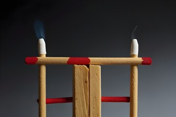 matches on a white background, match stick around burnt match stick.generative.ai