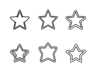 Fototapeta premium Simple half star geometric line drawing vector illustration