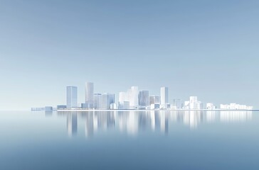 Fototapeta premium Modern Cityscape on a Calm Water Reflection