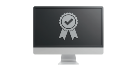 Isolated Computer Screen Displaying Approved Check Mark