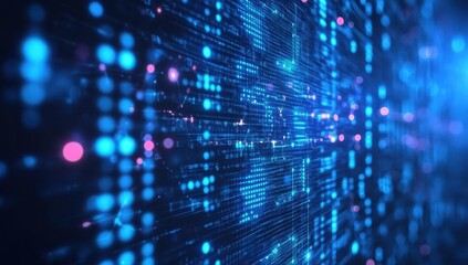 abstract digital background with glowing blue and purple lights