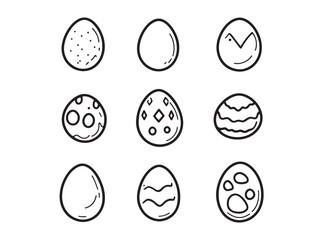 Clean Line Art Hard Boiled Egg Vector Style Artwork