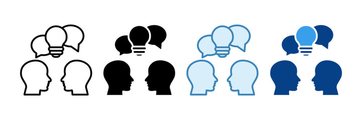 Collaborative Minds Icon Set Multiple Style Collection