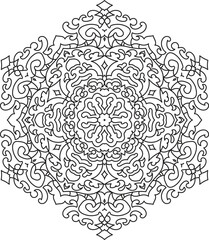 Ornate Symmetrical Mandala Art for Advanced Coloring and Mindful Stress Relief Activities
