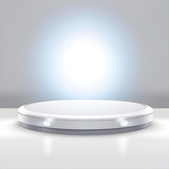 empty white podium, white stage with spotlight, stage, concert, podium.