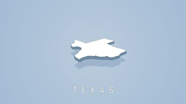 Minimal 3D map of Texas state rotating