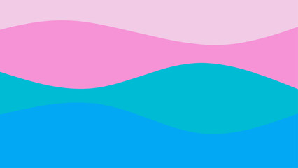 Layered wave background in pink and cyan tones