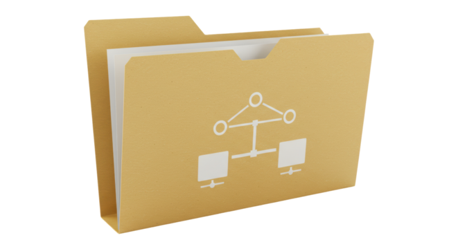 Isolated File Folder with Network Diagram for Data Management