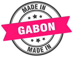 Made in Gabon round sign. Made in Gabon stamp.
