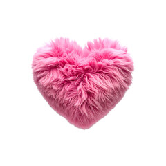 Soft pink fluffy heart shape romantic valentines day on transparent background