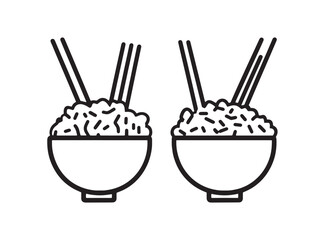 Delicious Fried Rice Line Art Illustration