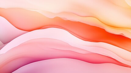 Abstract waves of soft pink, orange, and red hues flowing seamlessly across the canvas