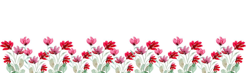 Watercolor flowers background vector for design.