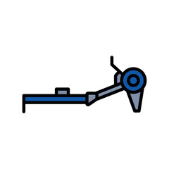 rowing machine color flat icon for digital and print projects.
