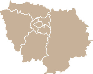 Carte r&eacute;gion &Icirc;le-de-France