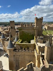 Vue d'Olite et d'une partie du ch&acirc;teau depuis les tours