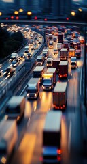 Busy highway at night, blurred motion