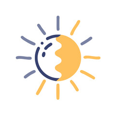 Shining Summer Sun Icon &ndash; Bright Weather and Sunny Day Symbol