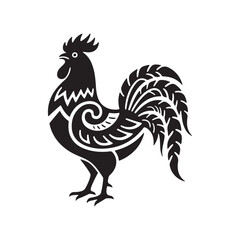 Silhouette Tribal Rooster