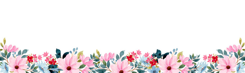 Watercolor flowers background vector for design.