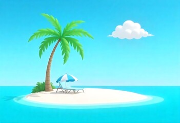 Obraz premium Generative AI rendition of a idyllic tropical island getaway scene