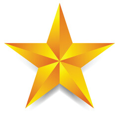 Golden Crescent Star Icon Islamic Symbol Vector.