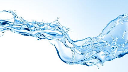 Crystal clear water splashing flowing dynamic