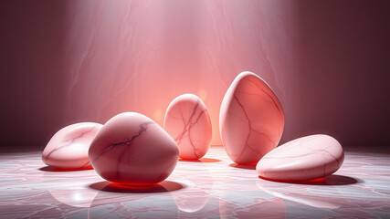 Pink marble stones minimalist product display background