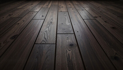 Dark wooden floor texture in natural lighting  