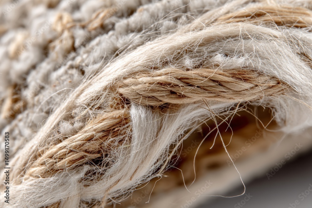 Poster detailed close-up of textured natural fibers showcasing craftsmanship in woven material design