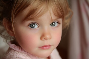 Vibrant lovely child girl in genuine portrait  
