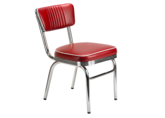Red and Chrome Retro Diner Chair for Restaurant or Home