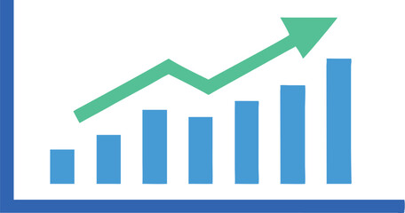 business graph on white background