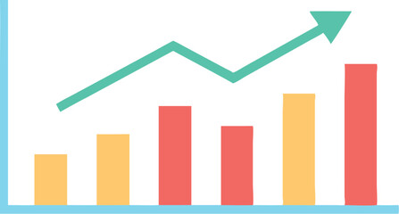 business graph on white background