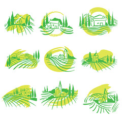 Vector of Wine Label icons