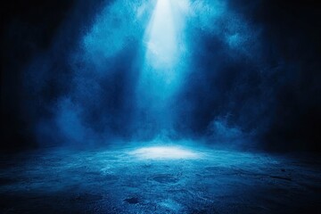 Dark blue smoky stage area with spotlight