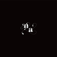 wedding typography initial monogram style and elegant concept NA organic hairline logo letter