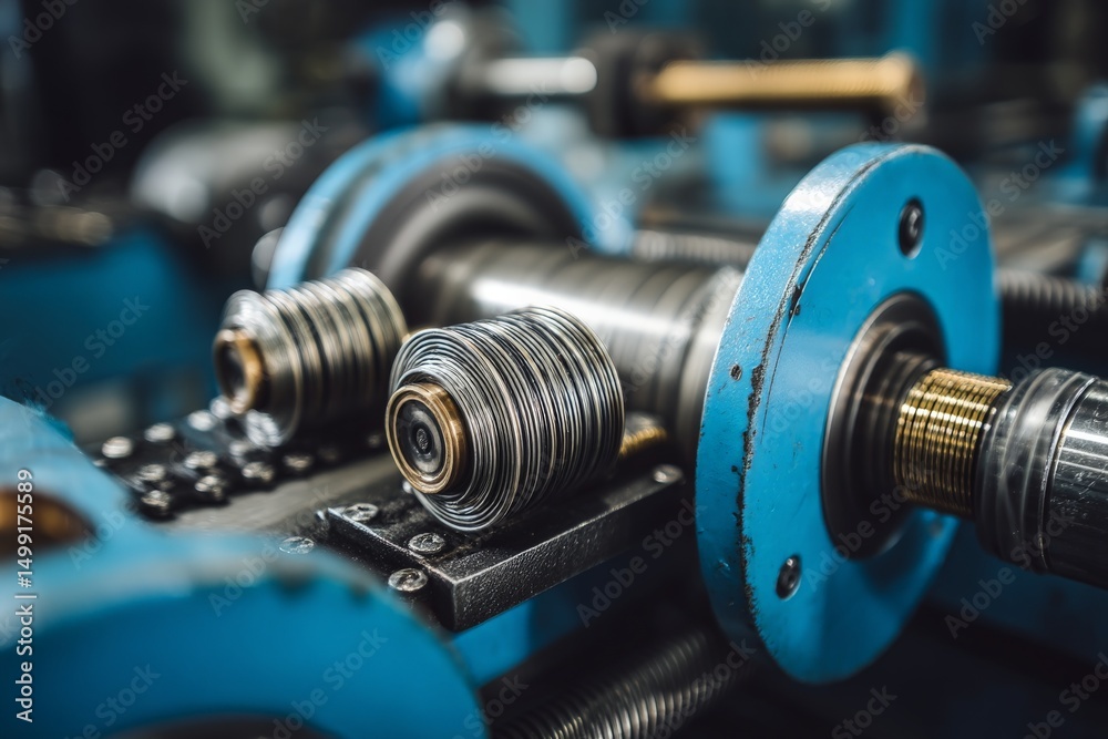 Aufkleber industrial machinery with precision components during manufacturing process in a factory setting