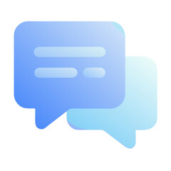 Fototapeta premium Modern gradient illustration of overlapping chat bubbles, representing communication, messaging, or online conversation. 